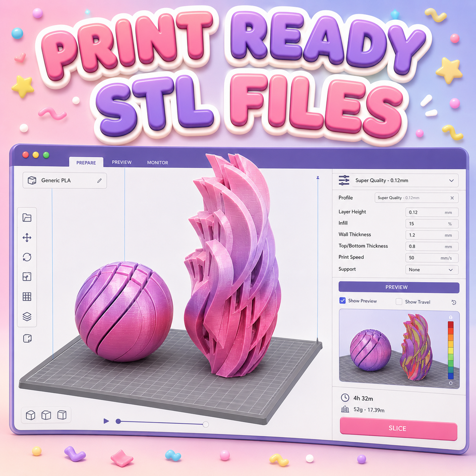 Slime Ball STL print ready - slicer preview