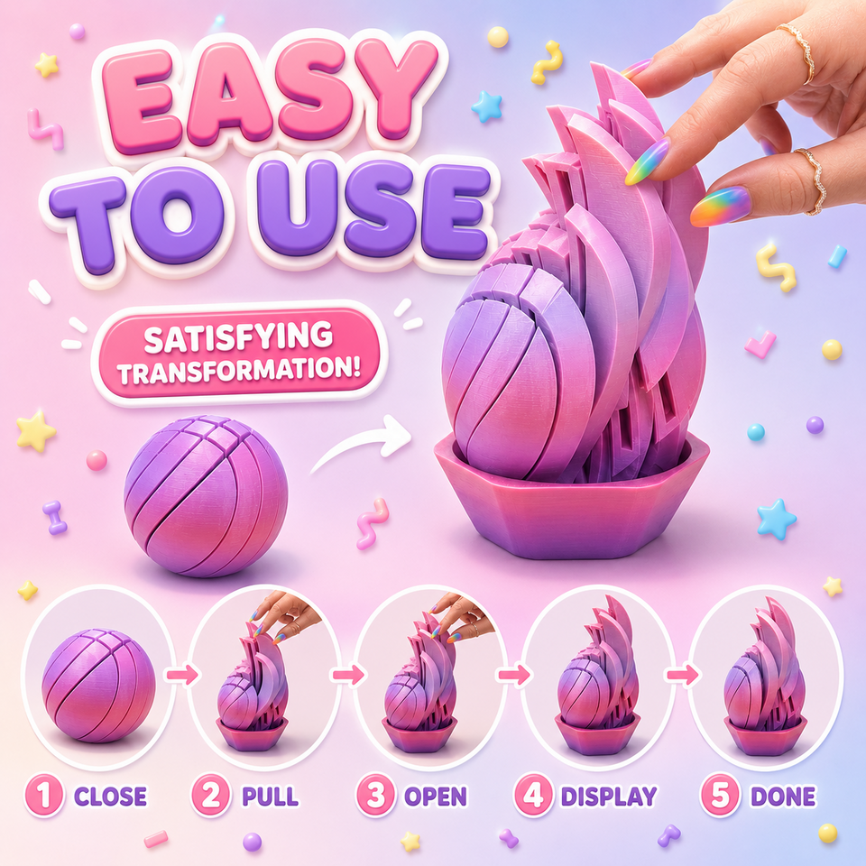 Slime Ball Fidget Toy transformation steps demonstration