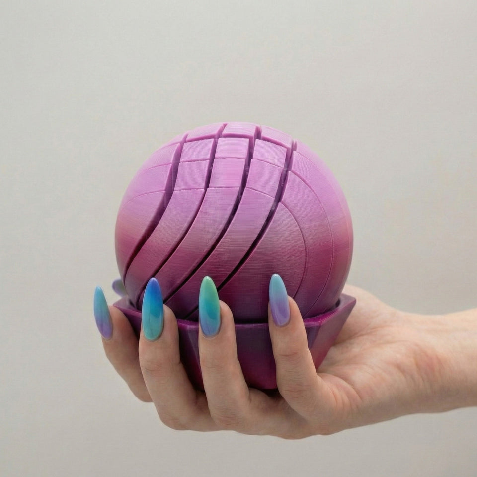 Slime ball fidget in closed form held in hand