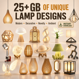 +25 GB Lamp STL AND 3MF Bundle commercial license included