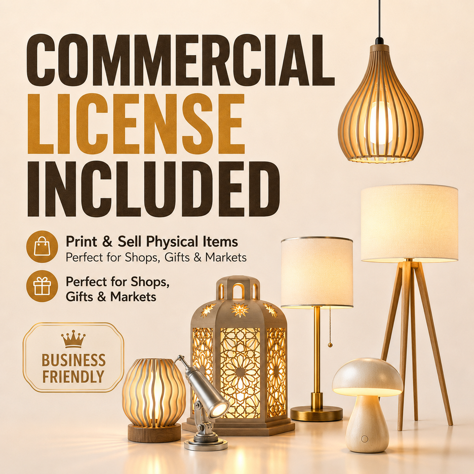 +25 GB Lamp STL AND 3MF Bundle commercial license included