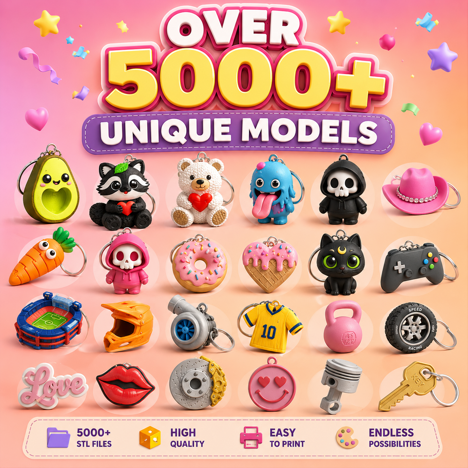 Keychain STL bundle variety preview