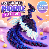Articulated Phoenix flexi bird 3D printable STL and 3MF - featured image
