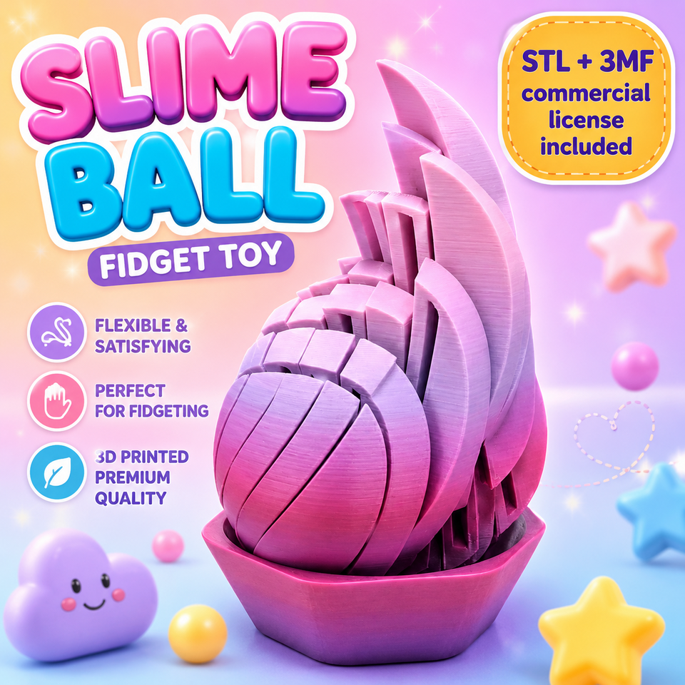 Slime Ball Fidget Toy STL and 3MF - featured digital download image