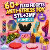 60+ Flexi Fidgets STL and 3MF anti-stress sensory toy bundle main image