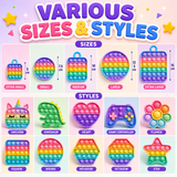 Examples of clicker fidget shapes and sizes that may be adjusted in a slicer