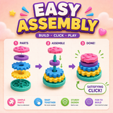 Illustrative assembly stages of 3D printed stacked fidget model