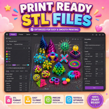 3D slicer preview of printable articulated fidget toys STL models