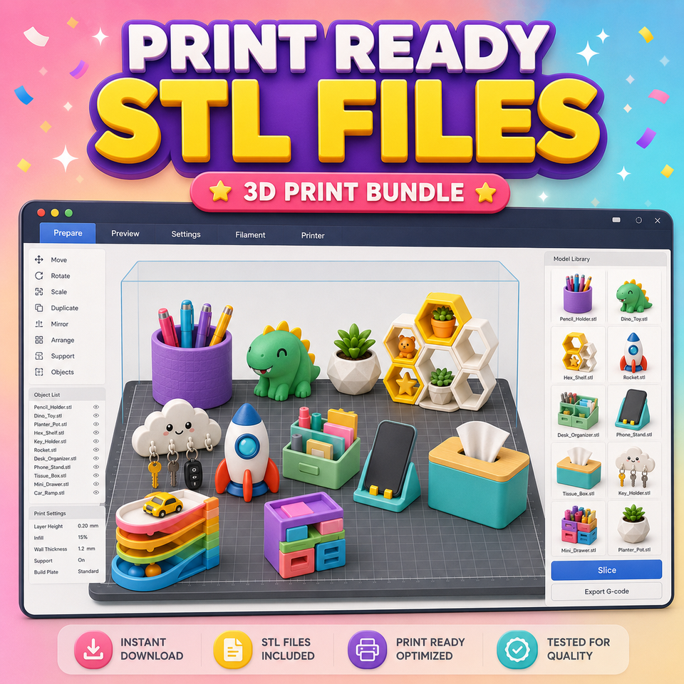 4000+ Useful STL and Toy Bundle | 3D Printable Gadgets, Organizers, Fidgets and Toys | Ready-to-Print Digital Files